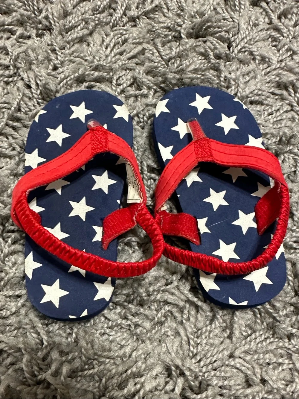 Carter's Navy Star Print Sandals with Red Straps